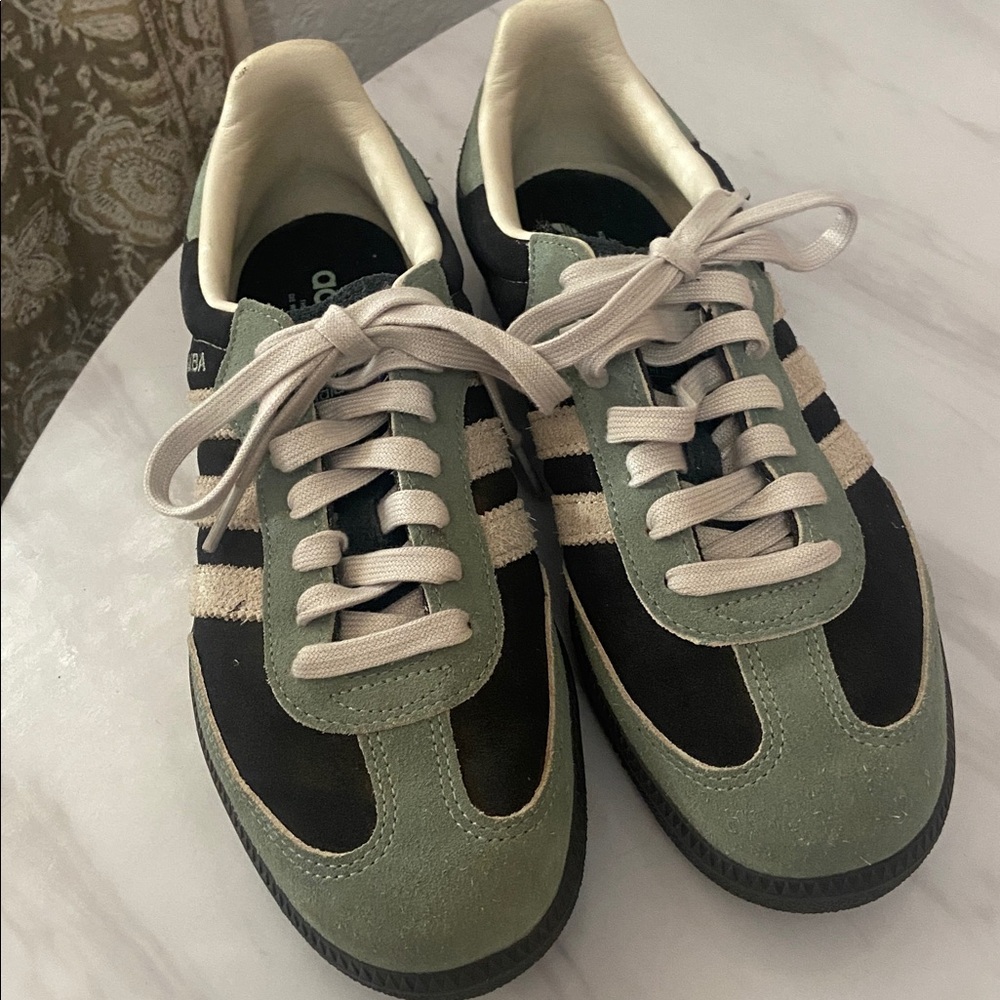 Adidas Samba Green and Black Sneakers Size Women 9, EU 41 1/3